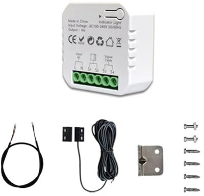 LIGUSTRUM Tuya Smart Life WiFi Garage Door Opener Controller with Sensor App Remote Control Fit for Home,UK Plug Easy to Use