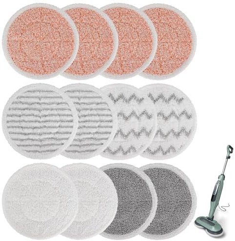 Pads for Shark Steam Scrub Mop: 12 Pack Spin Mop Refills Fit for Shark S7000 S7001 S7000C S7201 S7000AMZ S8201 S8001 Steam and Scrub Pads - Hard Floor Steam Mop Washable Pads S7001TGT