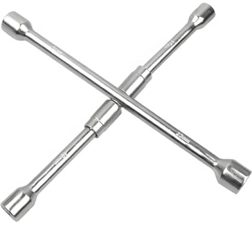 JNNJ Llave de Cruz para Neumático de Coche - Acero Inoxidable Pulido y Cromado Plegable Duradero