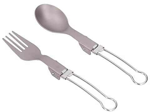 Ustensiles de camping, ensemble d'ustensiles de camping, matériaux légers et portables, cuillère pliante, fourchette pour le camping, la randonnée, les voyages, les voitures, les