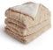 Silentnight Snugsie Giant Blanket - Fleece Throw Plush Blanket Super-Sized with Warm Sherpa Fleece Inside Reversible for Whole Family Sofa Couch Bed - 240 x 180cm - Natural Cable Knit