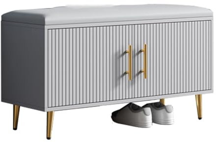 WIKKASSEIR Schuhbank, Haushaltsschuhschrank, Haustür-Umkleide-Schuhhocker, integrierter Schranktür-Schuhhocker, kann auf dem Schuhregal sitzen, Duschhocker für die Innendusche (A, L 100 cm)