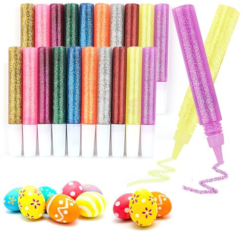 20 Stück Glitzer Stifte, Glitter Glue Original im Farbenfrohen Set für DIY Kunst und Handwerks Mit Glitzerpulver
