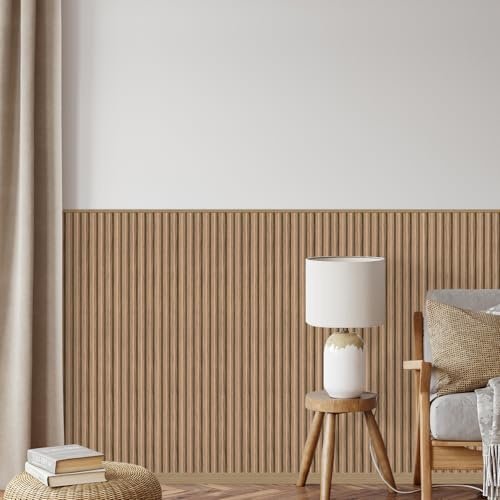 REESE Wandpaneele Eiche Natur MDF Mittelleiste 125 cm | Deckenpaneele, Wandverkleidung, kein Bohren