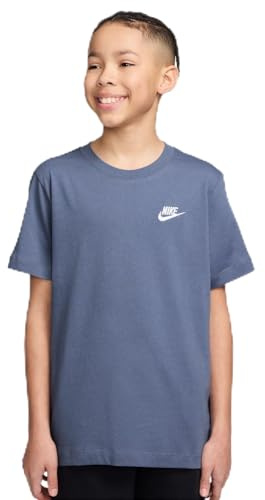 Nike Unisex K NSW Tee Emb Futura Lbr, World Indigo, 158/170