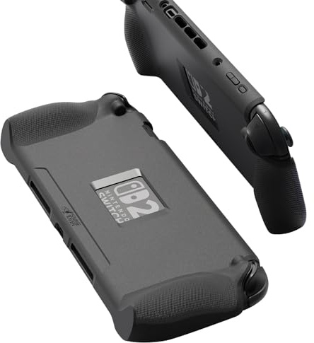 Savage Raven by Skull & Co. StandGrip for Nintendo Switch 2: A Soft Protective Case with Textured Grips Full Protection and Stand, Shock-Absorption Non-Slip and Anti-Scratch Cover Design- Jet Black