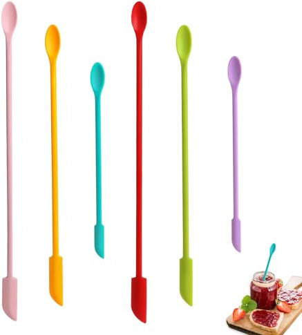 6 Pezzi Mini Spatole in Silicone Piccola Spatola Silicone Set Multicolore Spatole per il Trucco per Bellezza e Cucina Riutilizzabile