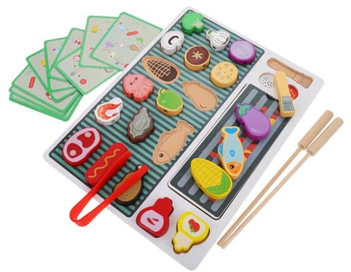 Kisangel 1 Ensemble Barbecue Simulé Jouer Au Barbecue Grill Ensemble De Jeu Barbecue pour Enfants Gril pour Enfants Jeu De Barbecue Grill Gril pour Tout-Petits Bois