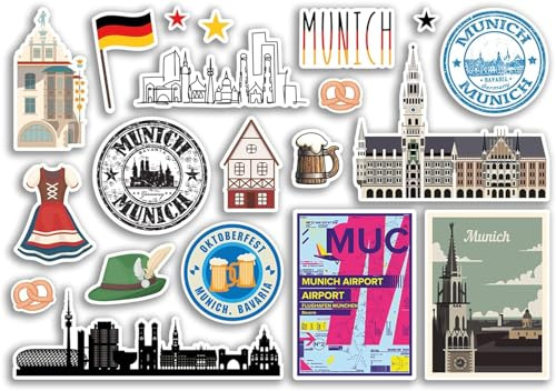 Aufkleber Set München A5 Bogen Vinyl Aufkleber für Gepäck Laptop Deutschland 79109