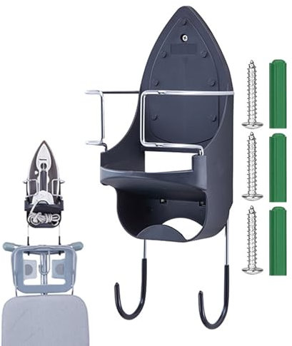 Wall Mount Ironing Board - Door Hook for Ironing Boards, Organiser Holder Made of Metal | Over Door Hook Hanger with Bracket, Space-Saving Hanger for Ironing Board in the Washroom, Cabinet, Bathroom