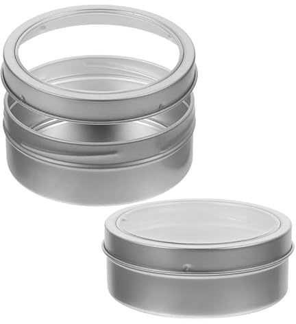 Veemoon 2 StüCk Magnetischer GewüRzbehäLter Rund Metall GewüRze Dose Tragbare Magnetische GewüRzgläSer KüChenaufbewahrungsbehäLter Mit Transparenten Deckeln FüR KüHlschrank Und GewüRze, Silberne