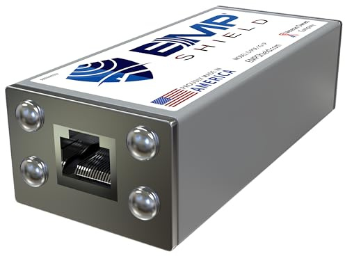EMP Shield Ethernet Protection from Electromagnetic Pulse (EMP), Coronal Mass Ejection (CME), Solar Flare, & Lightning - Internet Surge Protector for laptops, WiFi Routers, Modems, & Desktop Computers