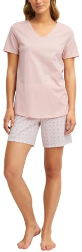 CALIDA Blooming Nights Kurz-Pyjama Damen | 100% Baumwolle, weich, atmungsaktiv und hautfreundlich, anschmiegsamer Single Jersey, ideal für warme Nächte