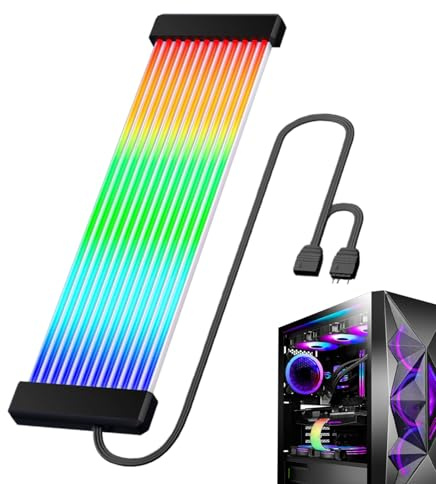 Generico RGB LED Strip - Neon 24 Pin mit 108 LEDs ARGB Beleuchtung | GPU Grafikkarte Monitor Computer Desktop Spielzimmer Büro Hobby Technologie