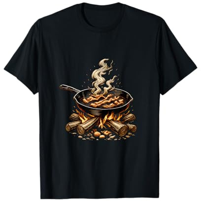 Vintage Cast Iron Skillet - Heritage Campfire Cooking T-Shirt