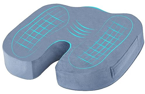 TheComfortZone Seat Cushion for Office Chair,Tailbone,Hemorrhoid,Sciatica,Back Support Pain Relief Chair Cushion pillow, Ergonomic Memory Foam Non-Slip seat pads, Coccyx Cushion, Car seat, Wheelchair