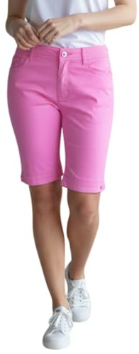 icecoolfashion Women's Above Knee Chino Bermuda Shorts Slim Fit | Ladies Stretch Cotton Chino Shorts, Above Knee Length, Cotton Blend, Summer