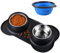 Bonve Pet 2 x 400ML Dog Bowls with Non slip Silicone Mat, Stainless Steel Double Dog Bowl for Cats Puppy Small Medium Dogs Food and Water Feeding