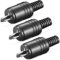 Lautsprecherstecker | mit Schraubanschluss | Gerade Schraubbar Knickschutz 2,2 mm | Boxen Audio Adapter Kabelanschluss Lautsprecher Stecker | Schwarz | 3 Stück