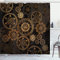ABAKUHAUS Steampunk Duschvorhang, Dunkle Schattenräder, mit 12 Ringe Set Stielvoll Modern Farbfest und Schimmel Resistent, 175x240 cm, Dark Brown Sand Braun
