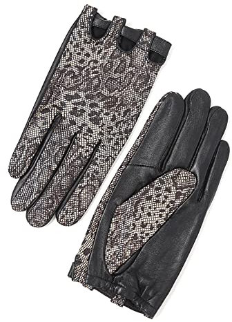 YISEVEN Bestickte Handschuhe Damen Lederhandschuhe Gefüttert Luxus Mehrfarbig Abendhandschuhe Leder Lammleder Warm Damenhandschuhe Autofahrerhandschuhe Winter Echtleder Elegant Geschenke, Braun M