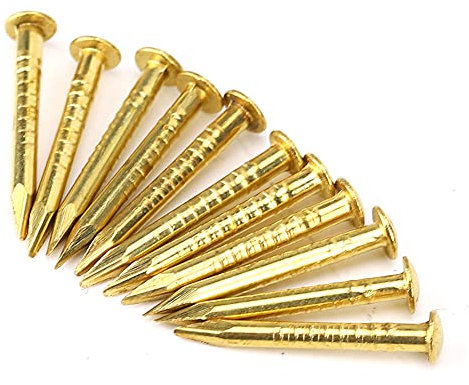 Clou en laiton, clou à tête ronde 100Pcs, meubles en bronze à fonction de fixation forte pour la maison(15mm long)