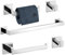 TURS Kit de Accesorios Baño Juego de 5 Accesorios de baño de Cromo Pulido, Soporte para Toallas de Mano y 2 Ganchos para Toallas, Montaje en Pared de Acero Inoxidable