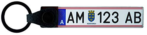 KFZ Kennzeichen Österreich Schlüsselanhänger personalisiert individuell anpassbar zweiseitig
