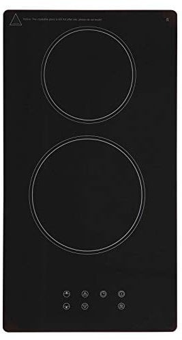 SIA CERH31BL 30cm Electric Ceramic Hob, Domino Hob, 2 Zone with Touch Control, 9 Power Levels, Child Safety Lock, Black, 2 Years Parts & Labour Guarantee