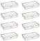 Goodma 8 Pieces Rectangular Empty Mini Clear Plastic Organizer Storage Box Containers with Hinged Lids for Small Items and Other Craft Projects (135 x 80 x 30 mm)