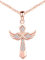 MicLee Necklace pendant for women, 925 sterling silver necklace, Cross necklace pendant, with wing and infinity symbol, Inlaid zircon, women's girl's jewelry, rose gold