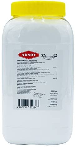 Aksoy Baking Soda 5KG | Pure Sodium Bicarbonate Powder with Highest Purity, Food Grade, Multi-Purpose Use for Cooking, Baking, Cleaning, Odor Removal, and More...