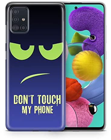 König Design Handyhülle kompatibel mit Samsung Galaxy S20 Plus Silikon Case Hülle Sturzsichere Back-Cover Handyhülle Dont Touch My Phone Grün Blau