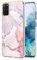 LEMAXELERS Glitzer IMD Marmor Silikon Hülle für Samsung Galaxy S20 Plus Überzug TPU Bling Glitzer Marmor Schutzhülle Ultra Dünn Flex Silikon Case Cover Handyhülle für Galaxy S20 Plus,YBB Marble Rose