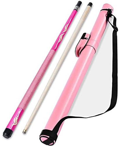 Billard Queue billard queue spitzen Damen Pool Queue Rosa 57 Zoll Stilvolles Billard Queue, Zartes Muster, Kommerzielle Home Billard Stick, Snooker Queues Erwachsene mit Etui 0408(Color:Pink,Size:)