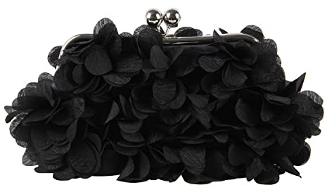 SUKUTU Pochette da Sera da Donna Borsa da Sera con Fiori Borsa da Donna con Tracolla a Catena da Sposa
