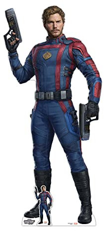 Star Cutouts SC4281 Star Lord Chris Pratt Guardians of The Galaxy Three Marvel Lifesize Karton Ausschnitt mit Mini