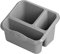 Jazooli Large Kitchen Sink Washing Up Utensils Cutlery Drainer Tidy Sponge Caddy Storage Organiser Tray 3 Compartment - Size: 25cm x 21cm x 14.5cm (Silver)