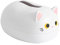 Cyrank Cartoon-Katzen-Taschentuchbox, Taschentücher Box, Kunststoff Kawaii Katze Taschentuchbox, Cartoon Katze Tissue Box, Taschentuchspender Für Badezimmer-Waschtische, Schlafzimmer-Kommoden(Weiß)