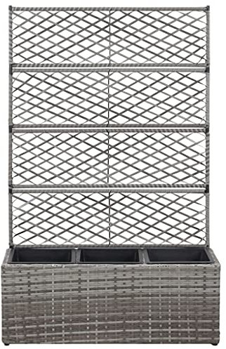 Annlera 83x30x130 cm Gris Jardiniere Treillis Jardin Treillis pour Plantes Grimpantes Jardiniere Exterieur Grande Taille Jardinière avec Treillis Plastique