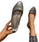 Minetom Damen Pumps Pointed Toe Kunstleder rutschfest Business Büro Flache Schuhe Ballerinas Elegant Bequem Hochzeit Abend Party Braut Schuhe A1 Grau 41 EU