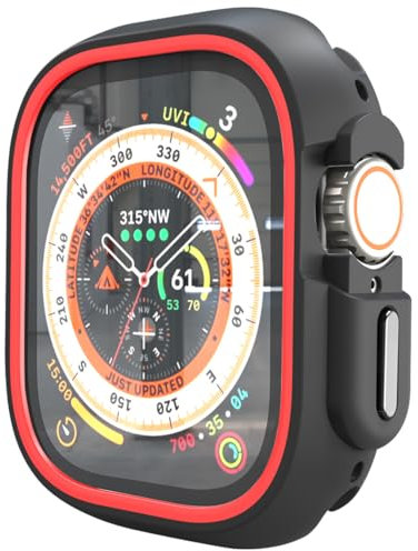 Miimall Hülle Kompatibel mit Apple Watch Ultra 2 / Ultra Hülle 49mm, Robust PC + TPU Kantenschutz Kratzfest Stoßfest Anti-Drop Schutz Bumper Case für iWatch Ultra 2/1 49mm