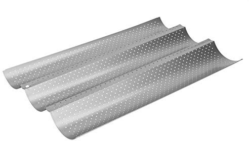 Moldes para Acero Inoxidable Antiadherente, Múltiples Ranuras, Ondas, Soporte para Pan Francés, Práctica Bandeja para Hornear Moldes para Cocina, Herramienta