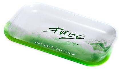 PURIZE® Metall Unterlage | Metallplatte | Unterlage aus Metall | Tray für unterwegs (Smoke)