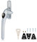 XFORT Locking Cockspur Window Handle Installation Kit in Satin Chrome, Left Hand UPVC Window Handle Replacement, Lockable Window Lever