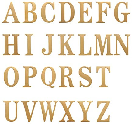 Door Numbers,Front Door Number,Retro Brass Digital Letter,English Self-adhesive House Number Door Sign,DIY Wall Decoration Of Home Hotel Room,Metal Numbers,1pcs(Color:Letter Q) (Color : Letter K)