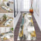 ZDYHMrj Läufer Teppich Flur Küche Waschbar rutschfest 120 * 400cm, Grau Blau Gold Moderne Blattmuster Lang Teppichmatte Dauerhaft Fur Korridor Wohnzimmer Schlafzimmer Meterware Anpassbar