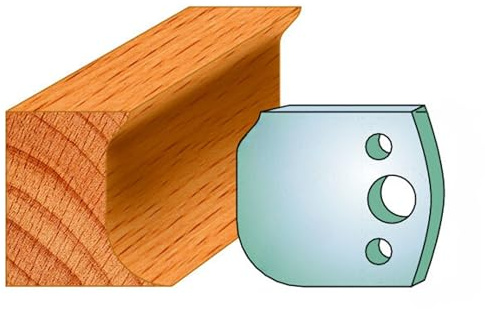 40mm Eurospindel Fräser und Begrenzer - Profil 060 Profilmesser und Begrenzer (2 Messer und 2 Begrenzer) Hergestellt von Xcalibur Tooling