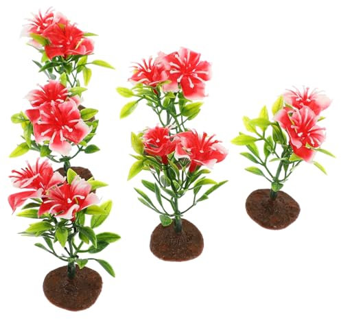 KOMBIUDA 15 Stück Mini-Kunstblumen, künstliche Pflanzen, künstliche Topfblumen, Miniblumen, Mittelstücke, lebensechte Pflanzen, Miniaturen, Heimdekoration, Kunststoff, Rhododendron, Outdoor