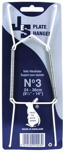 Concept4u Plate Hanger for Wall No.3 – Fits 9.5-14 Inch Plates, Extra Strong Invisible White Wire Plate Holder, Decorative Wall Plate Display Hanger for Medium Plates and Art